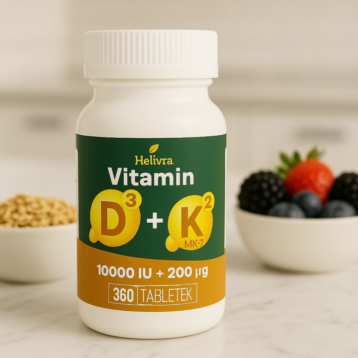 Helivra Vitamin D3 + K2 MK 7  Twoja  dawka słońca, siły i dobrego nastroju
