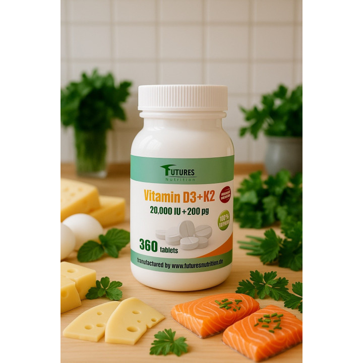 Futures Nutrition Witamina D3 20 000 + K2 MK-7 200  360 tabletek
