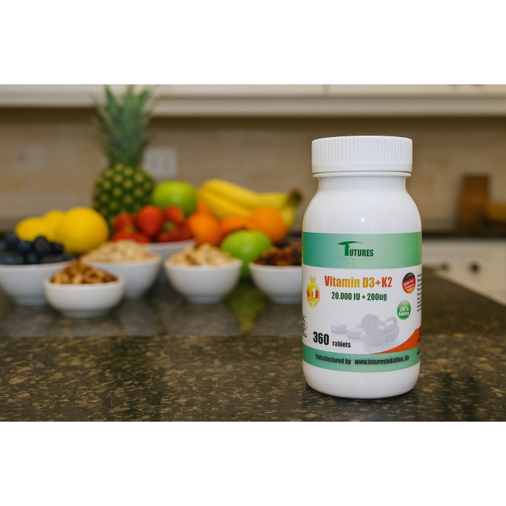 Futures Nutrition Witamina D3 20 000 + K2 MK-7 200  360 tabletek