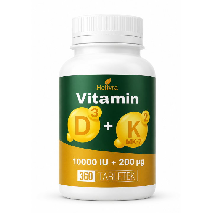 Helivra Vitamin D3 + K2 MK 7  Twoja  dawka słońca, siły i dobrego nastroju