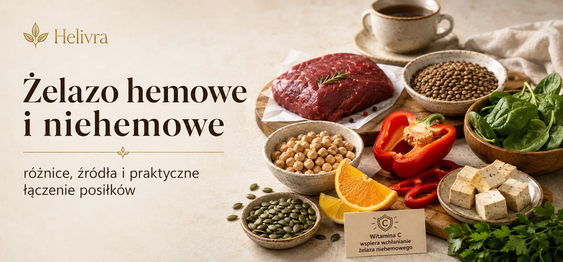 Żelazo hemowe i niehemowe: różnice, źródła i praktyczne łączenie posiłków