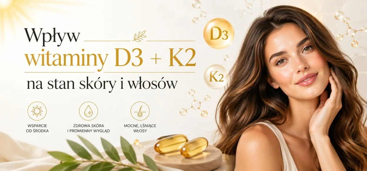 Wpływ witaminy D3 + K2 na stan skóry i włosów