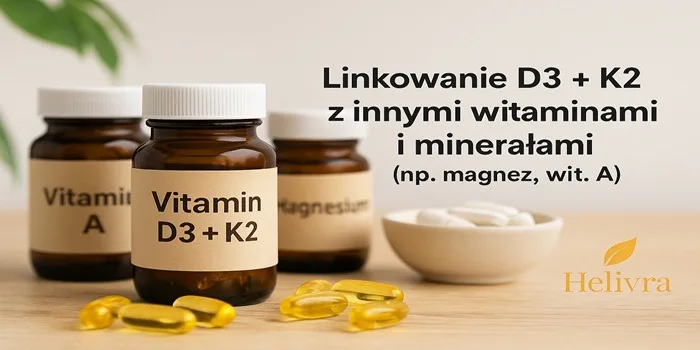 Linkowania D3 + K2 z innymi witaminami/minerałami (np. magnez, wit. A)